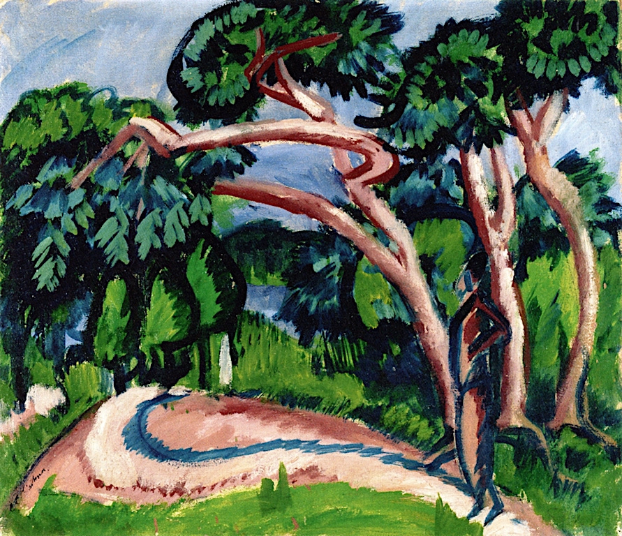 Ernst Ludwig Kirchner. Árboles sobre el sendero arenoso.