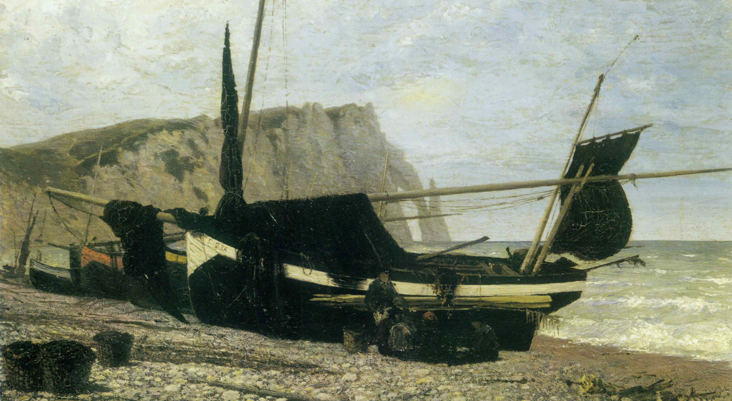 Vasily Polenov. Fishing boat. Étretat. Normandy