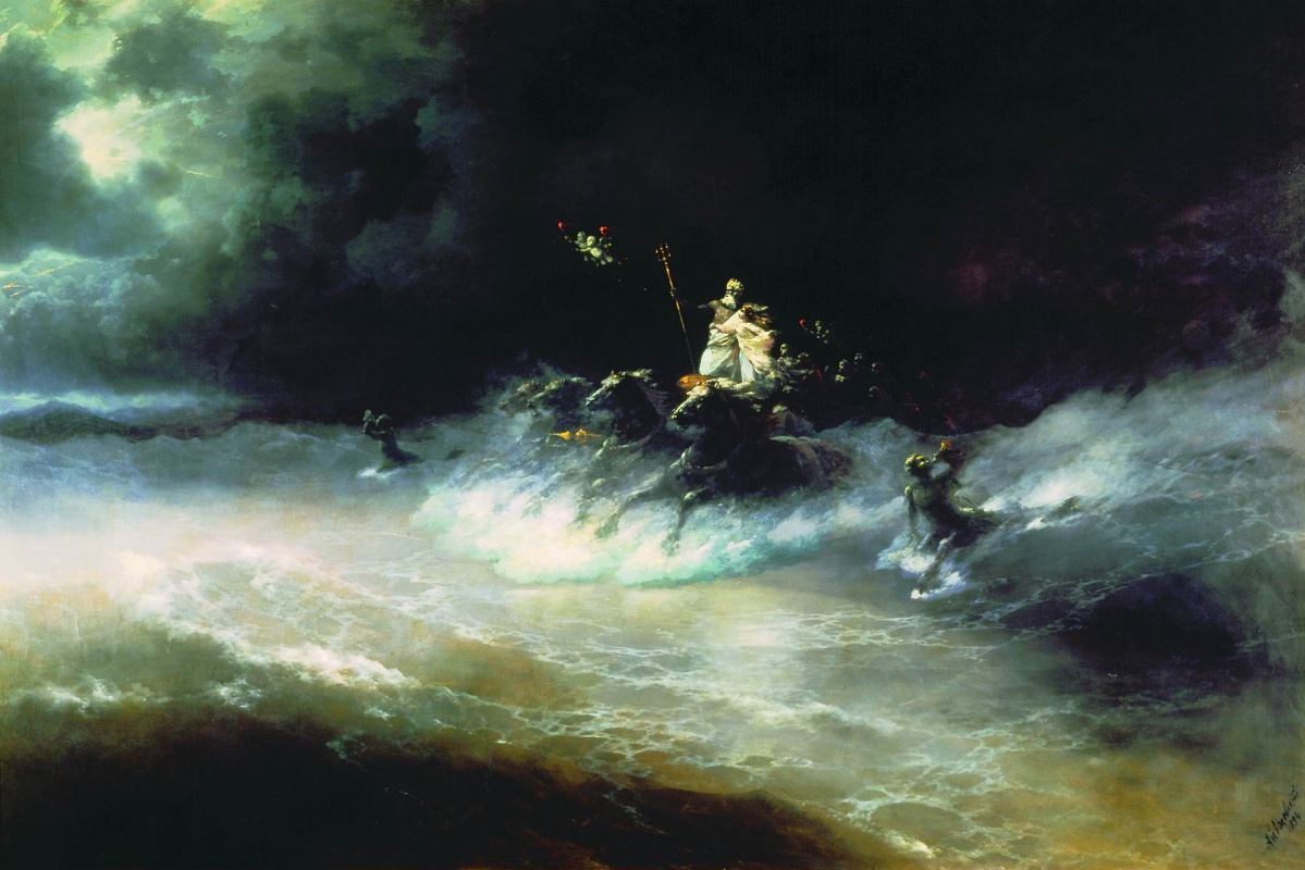 Ivan Aivazovsky. Travel of Poseidon by sea