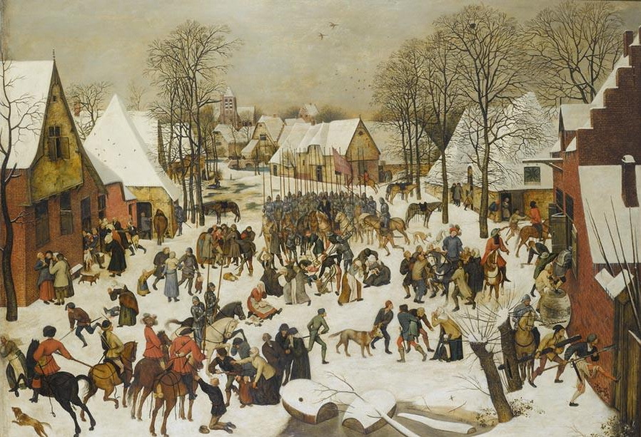 Peter Brueghel the Younger. The massacre of the innocents in the winter landscape