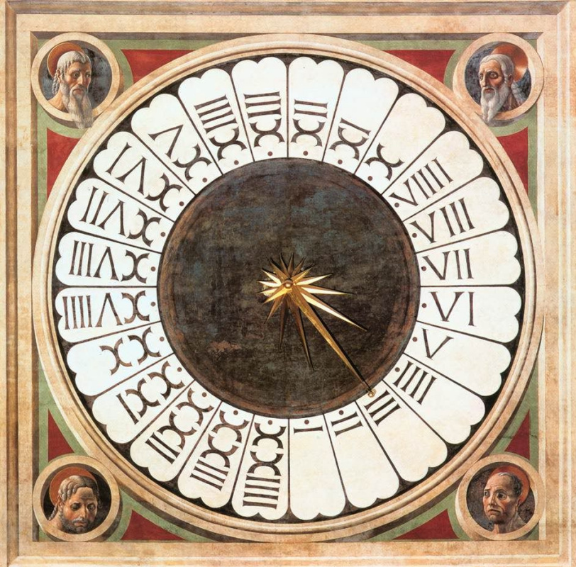 Paolo Uccello. 时钟在圣母百花大教堂西部的入口处