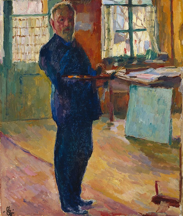 Giovanni Giacometti. Self portrait in the Studio