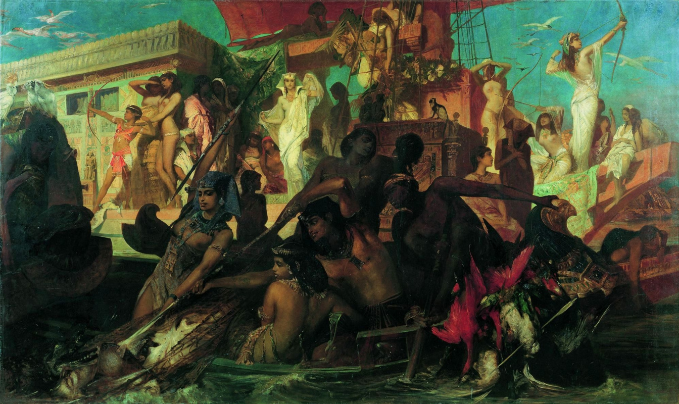 Hans Makart. La caza de Cleopatra en el Nilo