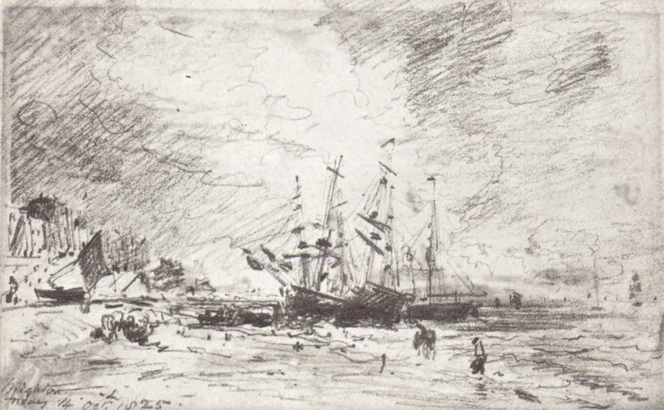 John Constable. The coast in Brighton with ships loaded with coal