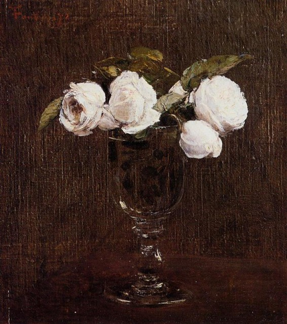 Henri Fantin-Latour. Vase with roses