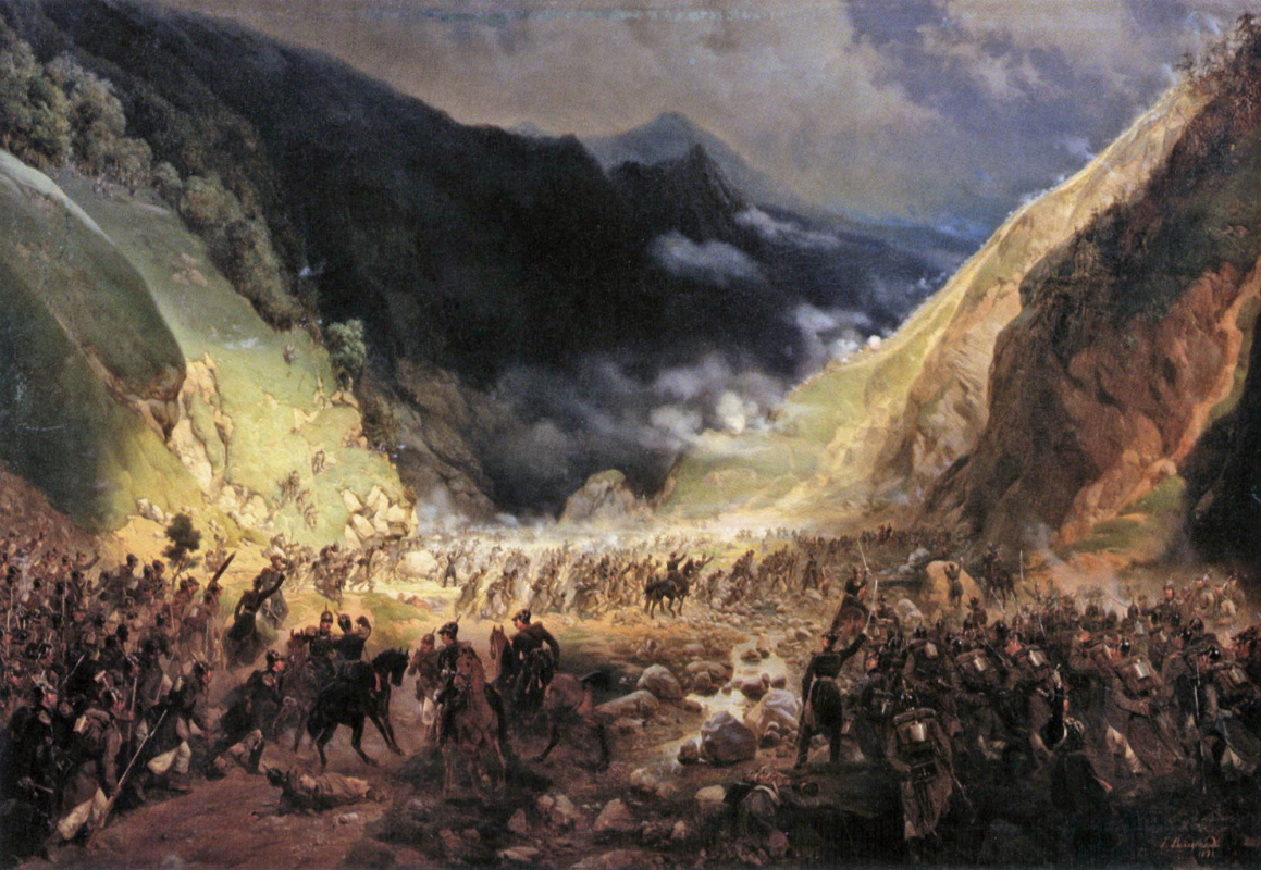 Bogdan Pavlovich Willewalde. Kämpfe in der Rotenturmschlucht. 1871