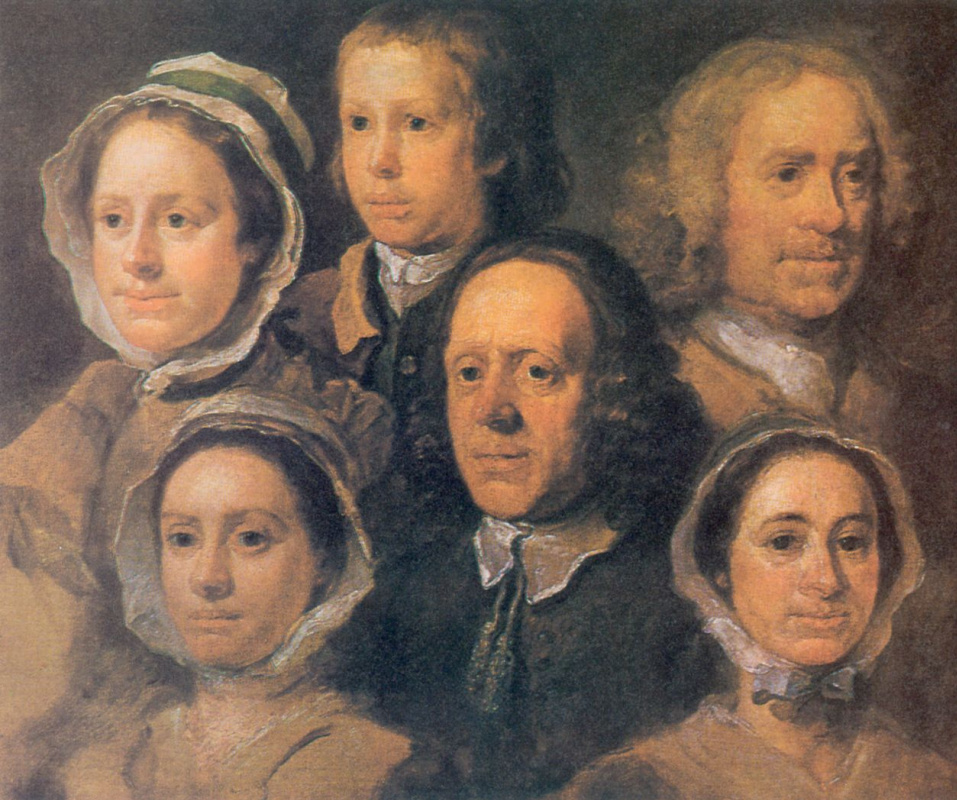 William Hogarth. Portrait of six servants