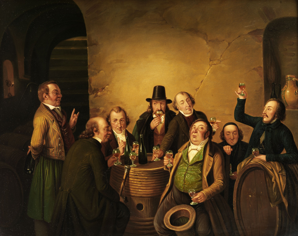 Johann Peter Gazhenclere. Wine tasting