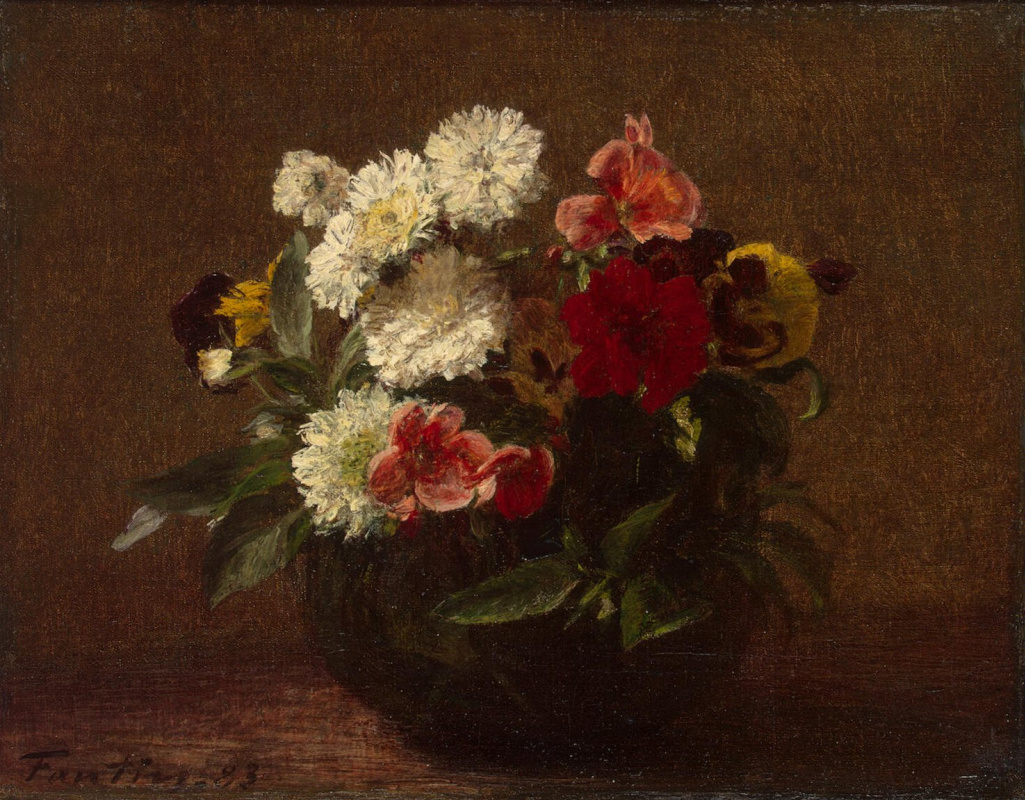 Henri Fantin-Latour. Flowers in a clay vase