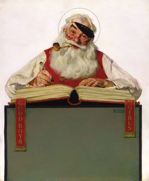 Norman Rockwell. Santa Claus at work