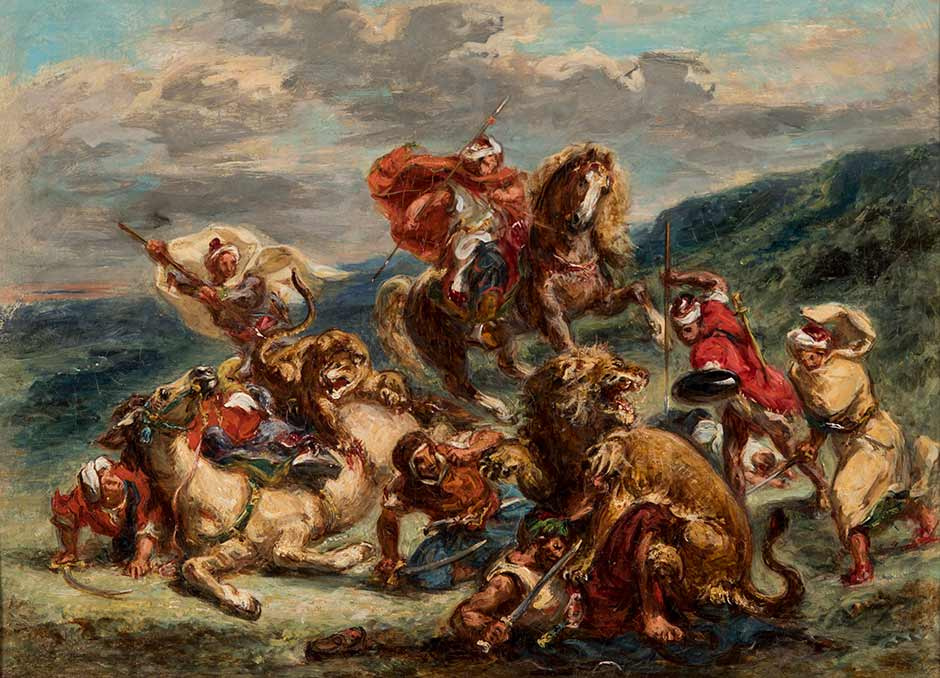 Eugene Delacroix. Lion Hunt