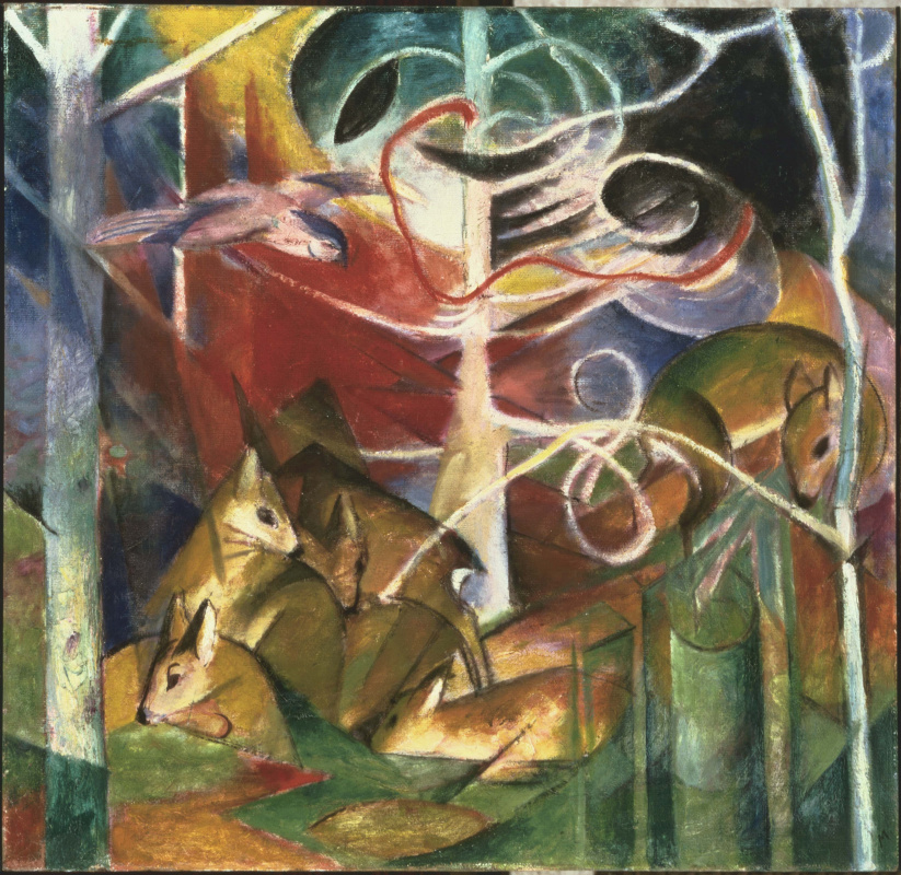 Franz Marc. Hirsch im Wald I