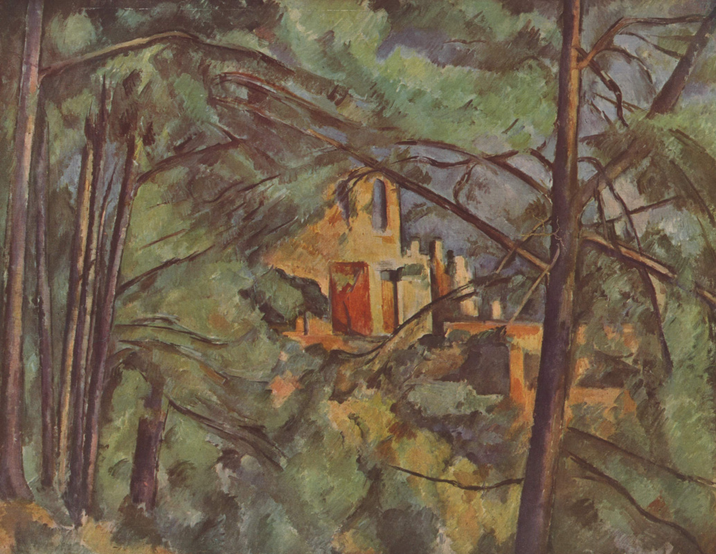 Paul Cezanne. Black castle behind the trees