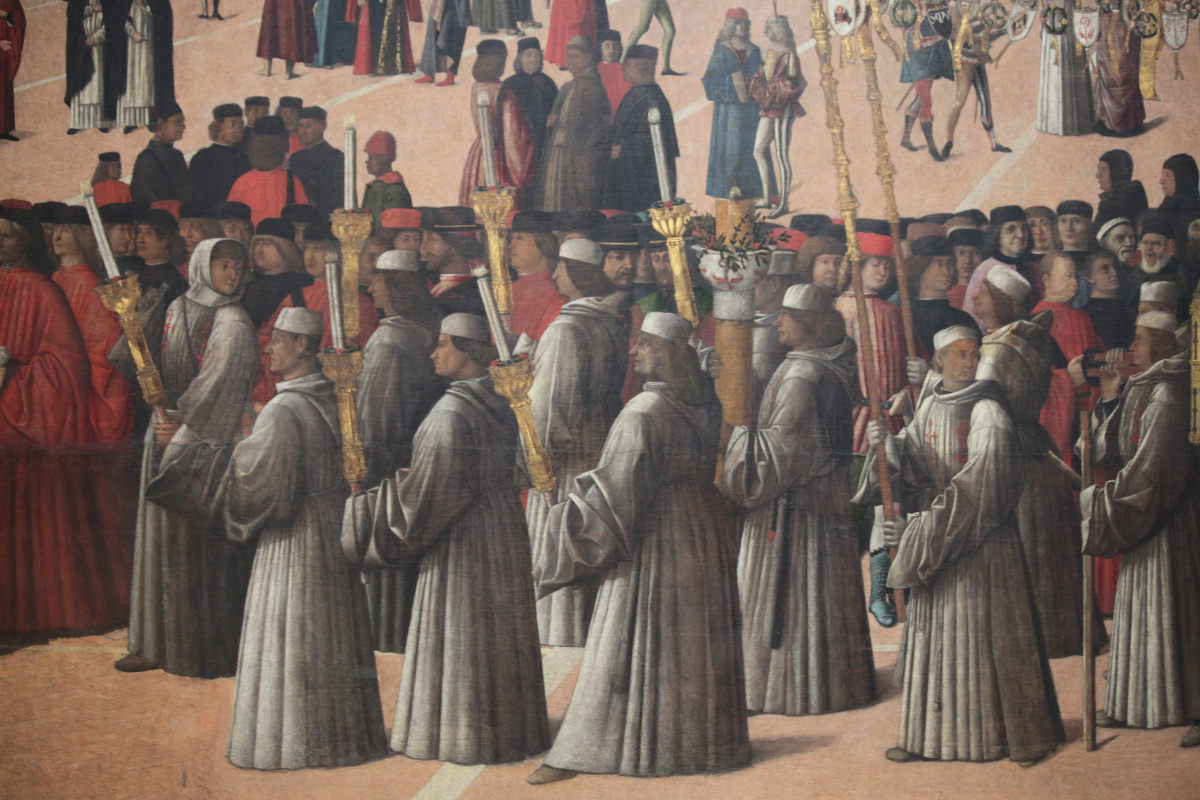 The procession of the relics of the Holy Cross in St. Mark's Square. Fragment V