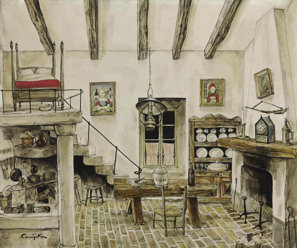 Tsuguharu Foujita (Léonard Fujita). Interior