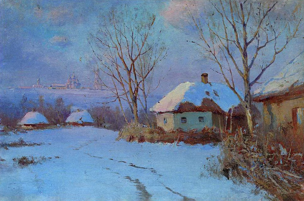 Sergey Ivanovich Vasilkovsky. Häuser im Winter
