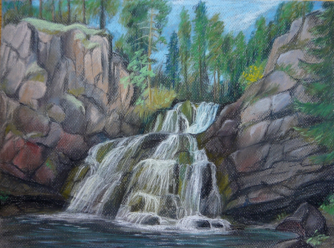 Irina Soboleva. Waterfall "Mantykoski" in the Park "Paanajarvi"