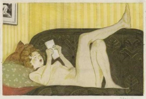 Theophile-Alexander Steinlen. Model reading