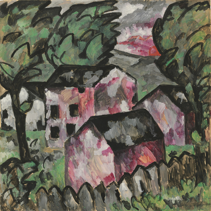 Kazimir Malevich. Landscape with red houses