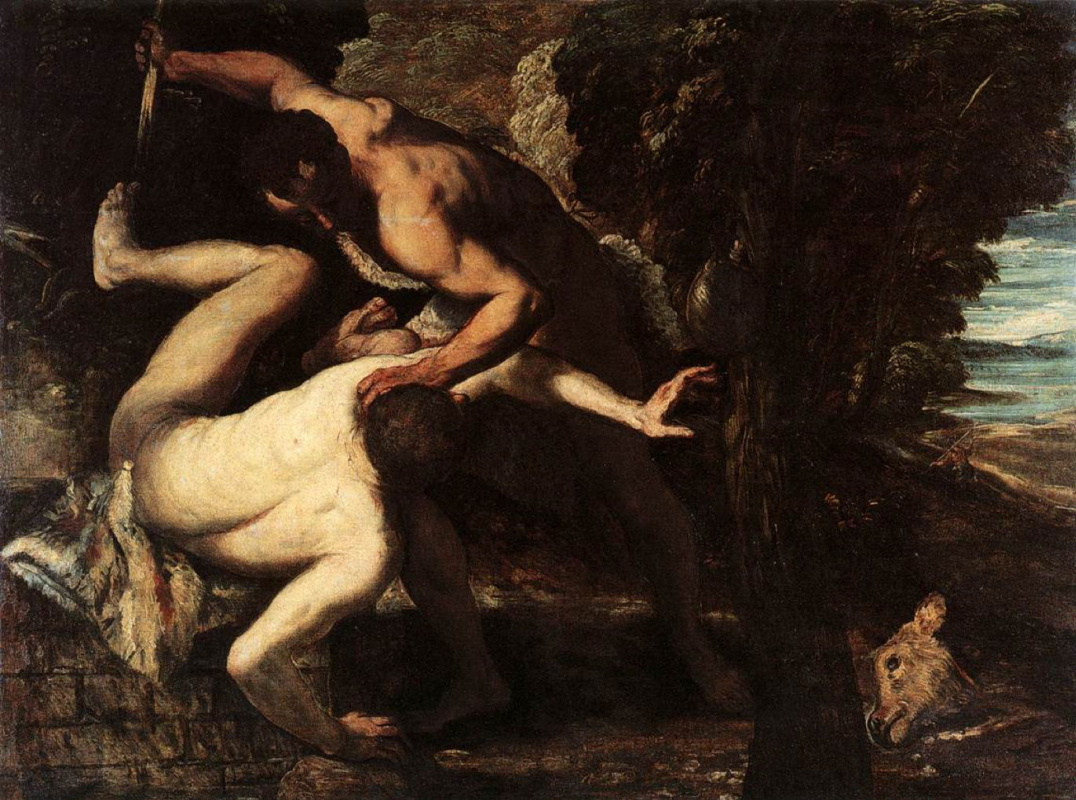 Jacopo (Robusti) Tintoretto. Cain and Abel. Killing abel