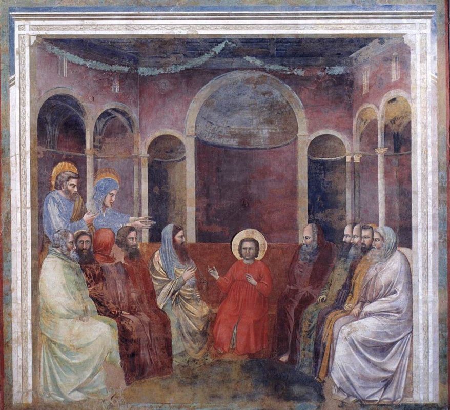 Giotto di Bondone. Christ among the doctors. Scenes from the life of Christ