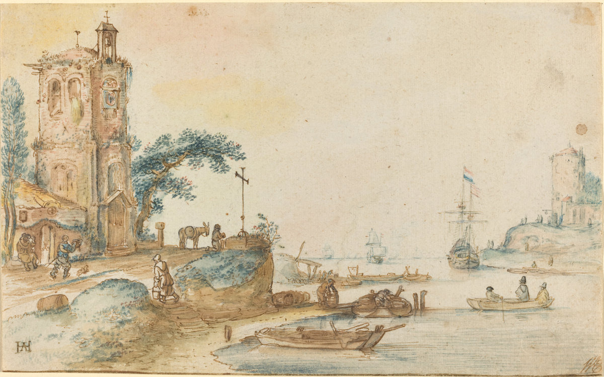 Hendrik Avercamp. The scene at the left of the tower