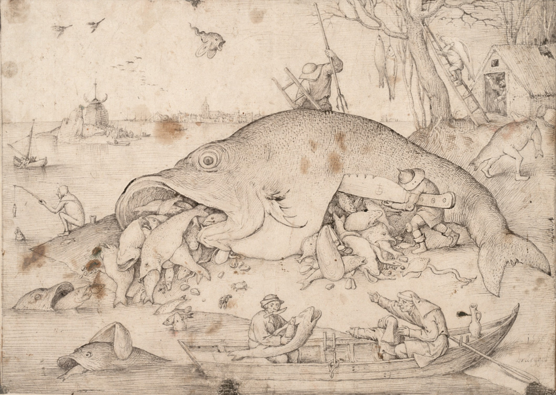 Pieter Bruegel The Elder. Big fish eat small fish