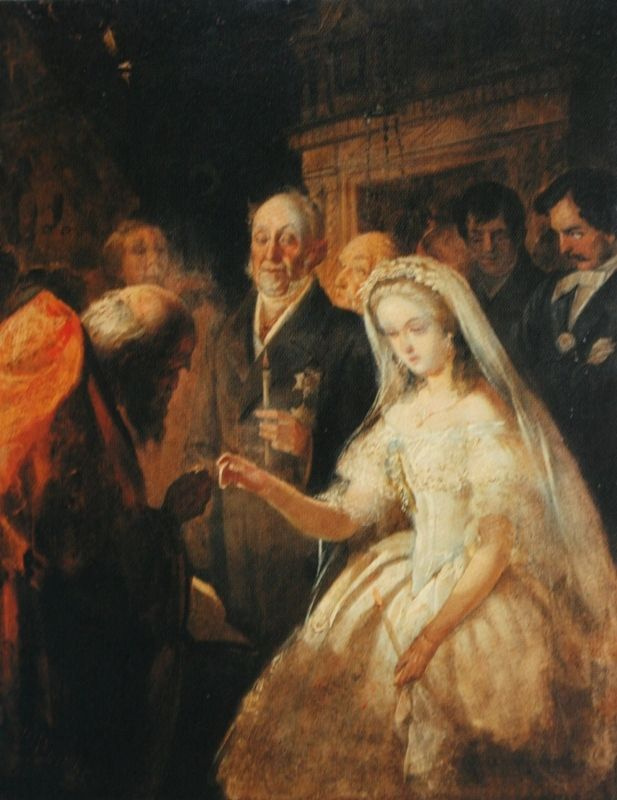 Vasily Vladimirovich Pukirev. 不平等的婚姻。相同图片的草图