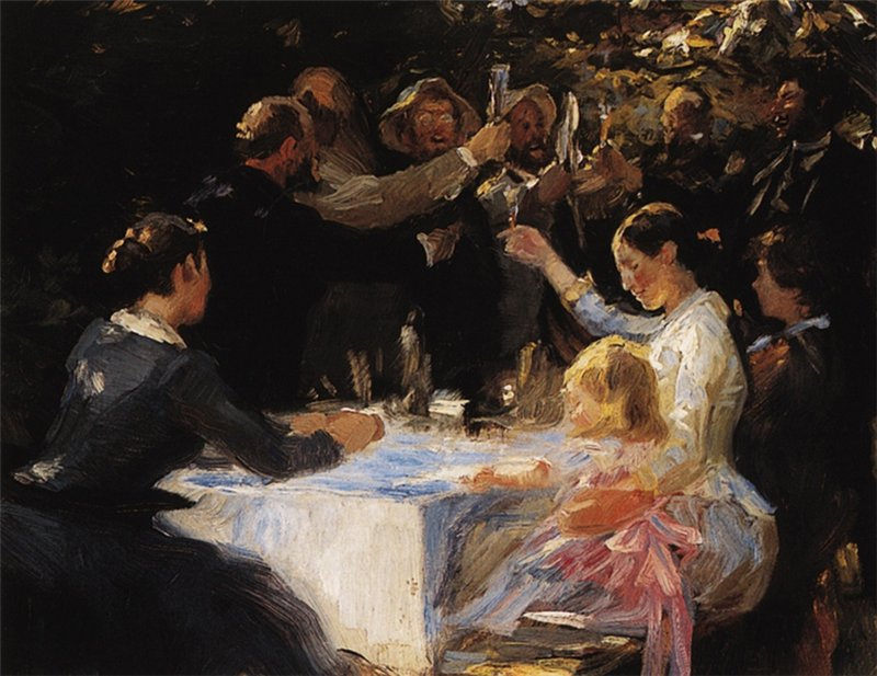 Peder Severin Krøyer. The sketch for the painting "hip-Hip-Hooray!"