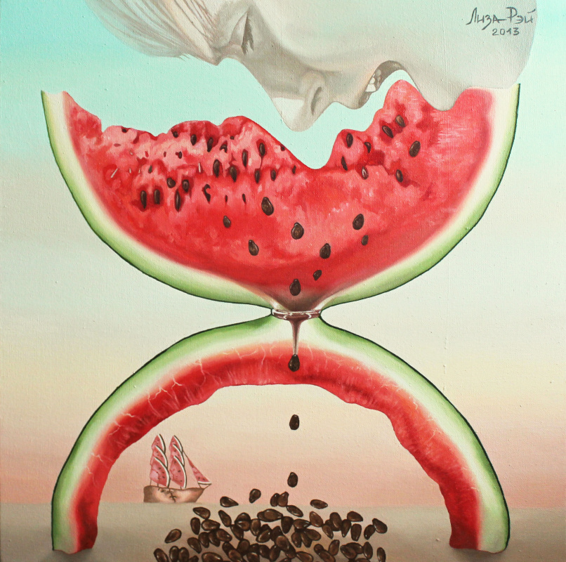 Lisa Ray. Watermelon, eaten in time