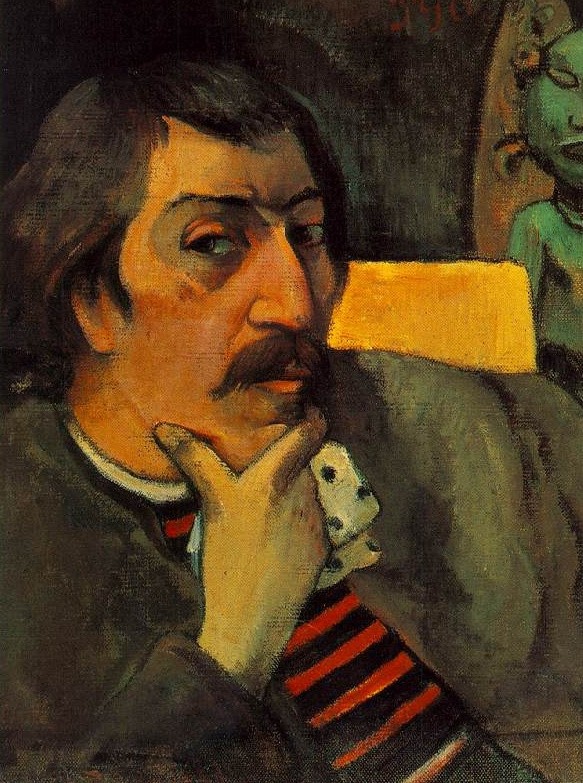 Paul Gauguin. Self portrait with the idol