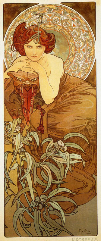 Alfonse Mucha. Emerald. From the series "Precious stones"