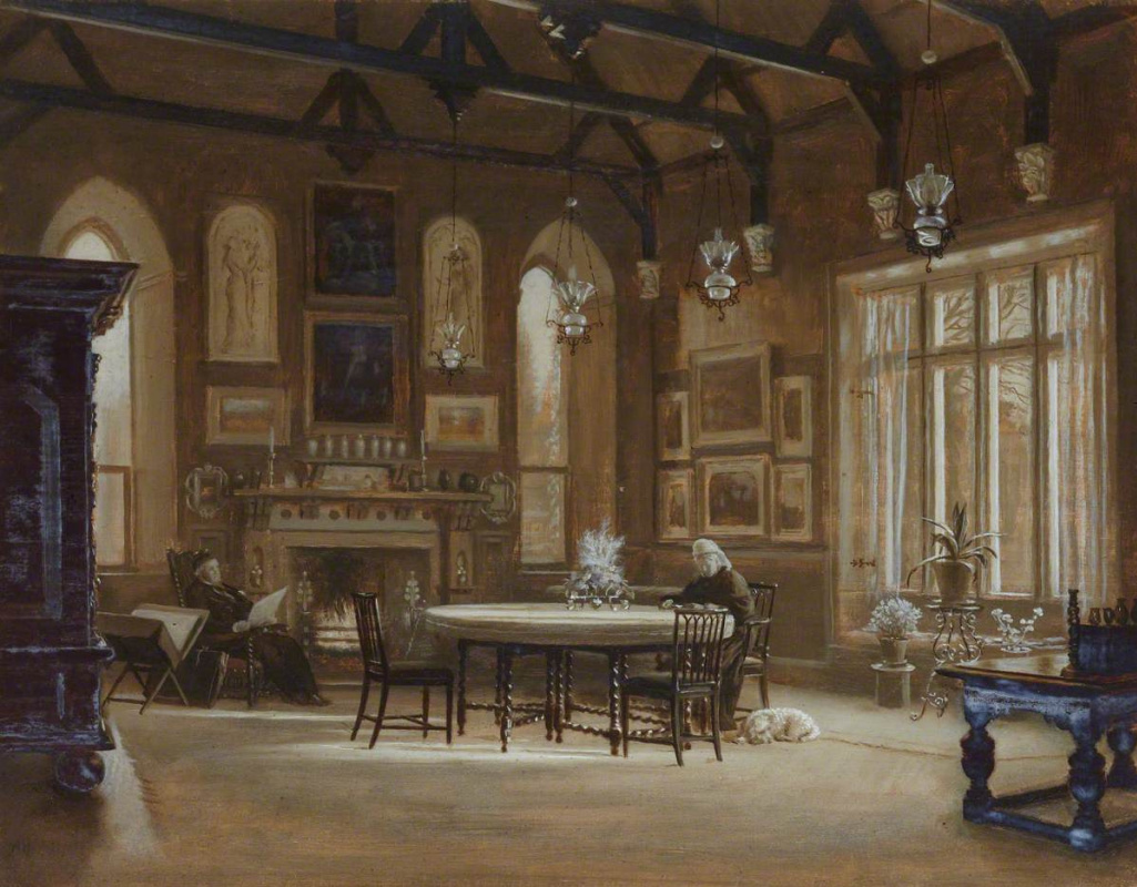 Arthur Hughes. Banquet hall in Penkille, Ayrshire