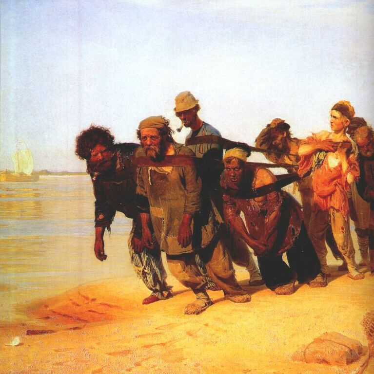 Ilya Efimovich Repin. Barge Haulers an der Wolga. Fragment