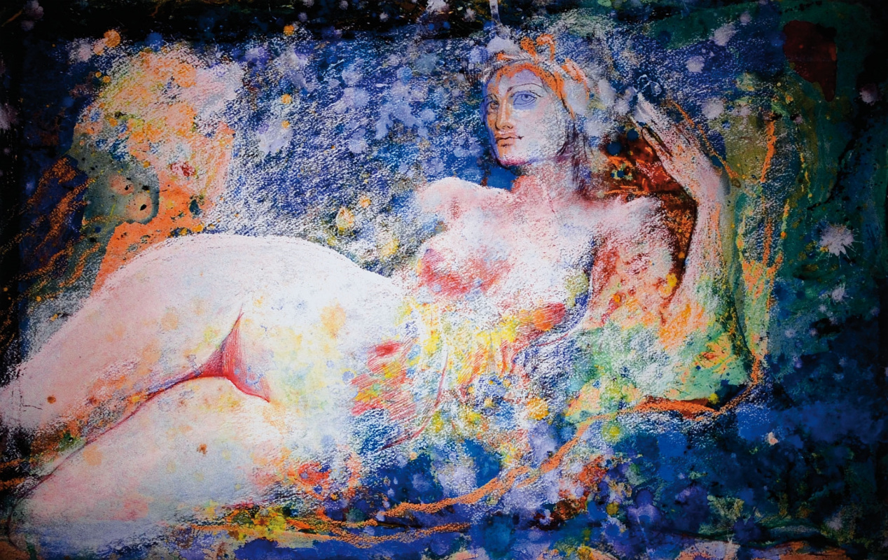 Ernst Fuchs. Senza titolo (nudo Disteso)