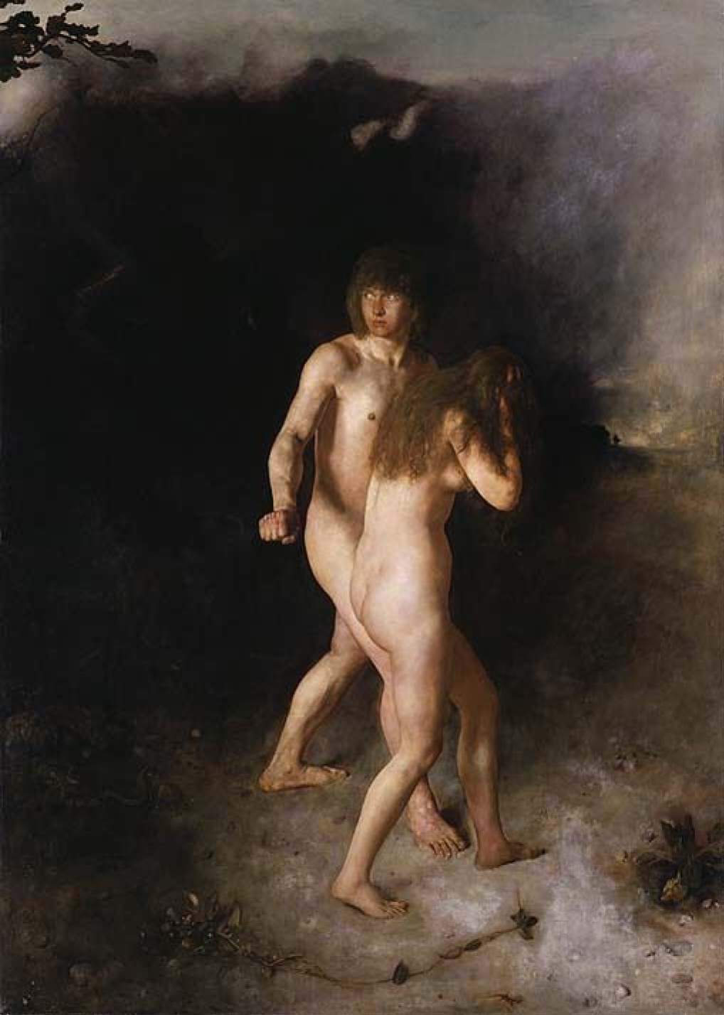 Adam and eve expelled from Paradise, 1877, 183×257 cm by Hans Heyerdahl:  History, Analysis & Facts | Arthive