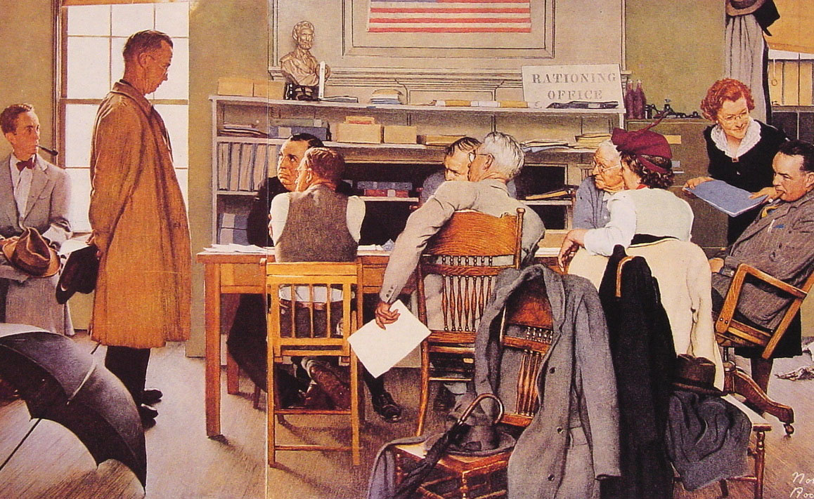 Norman Rockwell. At the meeting. Cover of "The Saturday Evening Post" (July 15, 1944)
