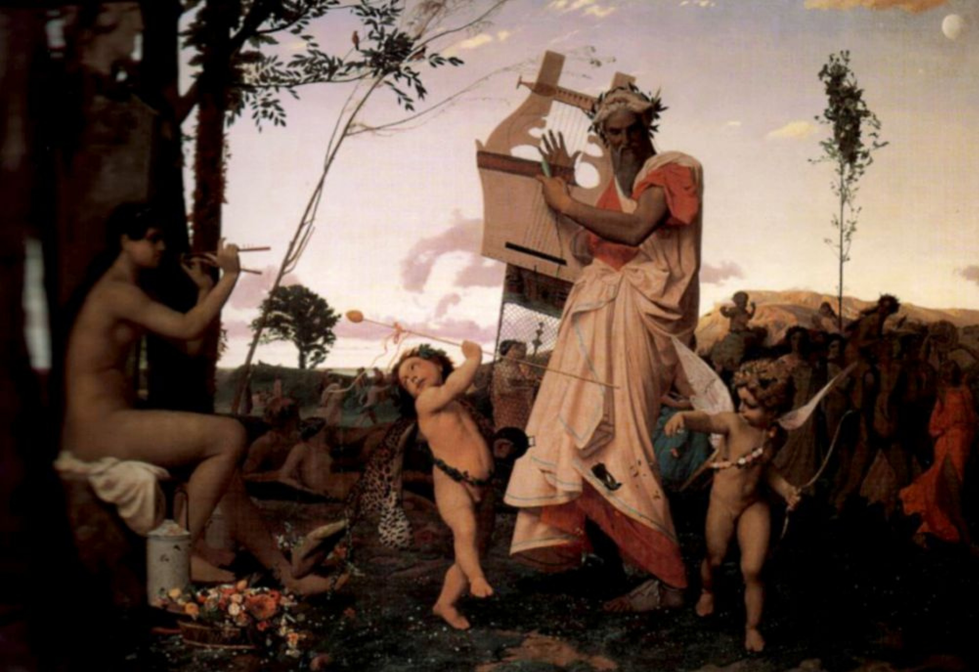 Anacreon, Bacchus and Cupid, 1848, 134×203 cm by Jean-Leon Jerome
