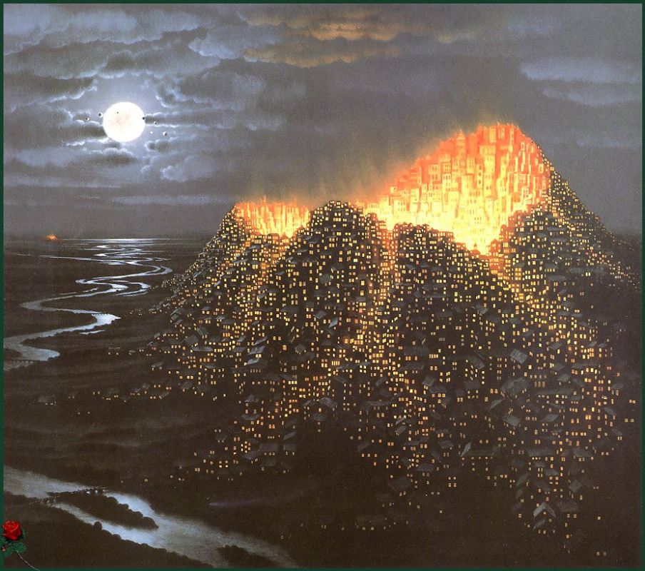 Jacek Yerka. The eruption