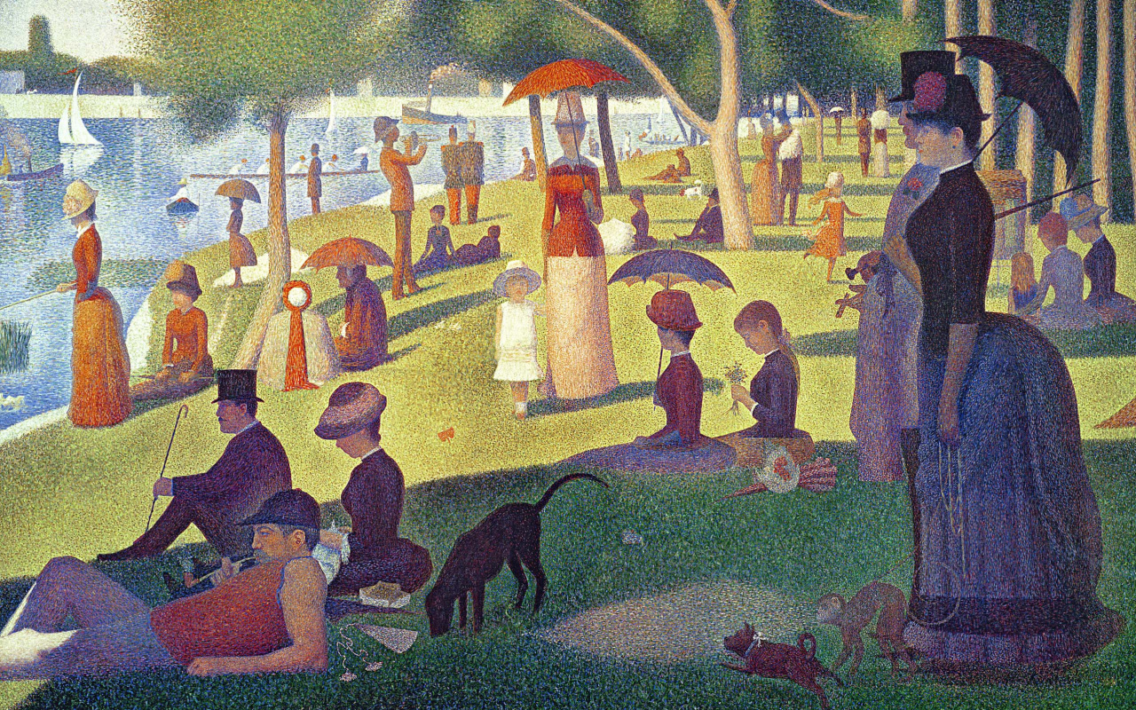 Georges Seurat. Воскресный день на острове Гранд-Жатт