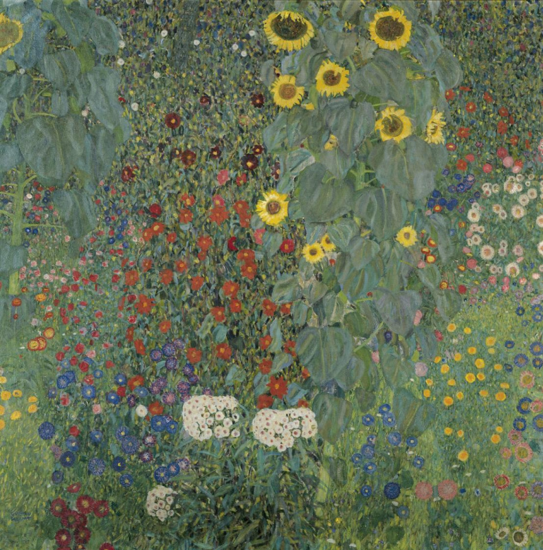 Gustav Klimt. Farm garden with sunflowers