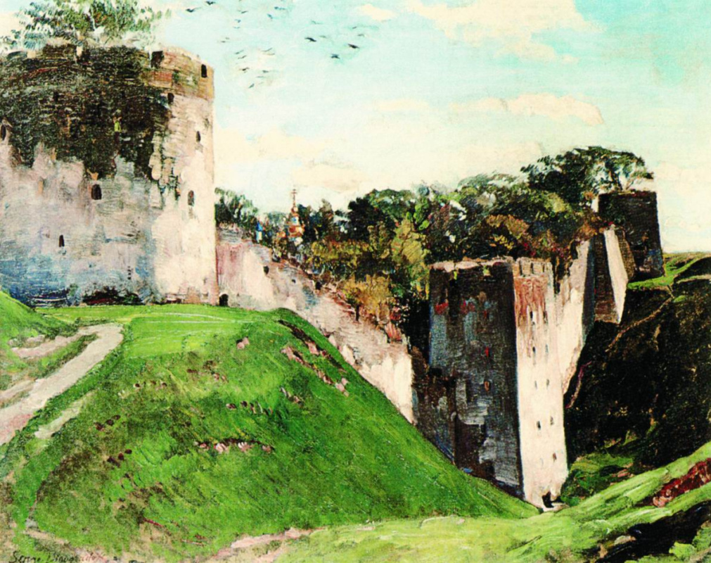 Sergey Arsenievich Vinogradov. The ancient walls. The Pskovo-Pechersk monastery