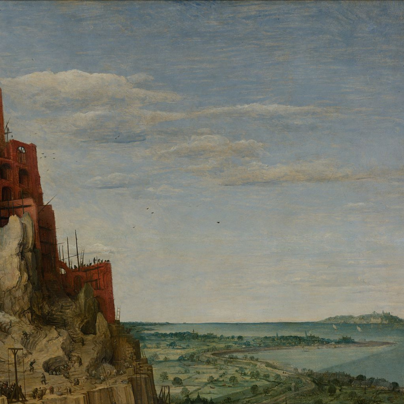 Pieter Bruegel The Elder. Tower of Babel. Fragment 5. Landscape