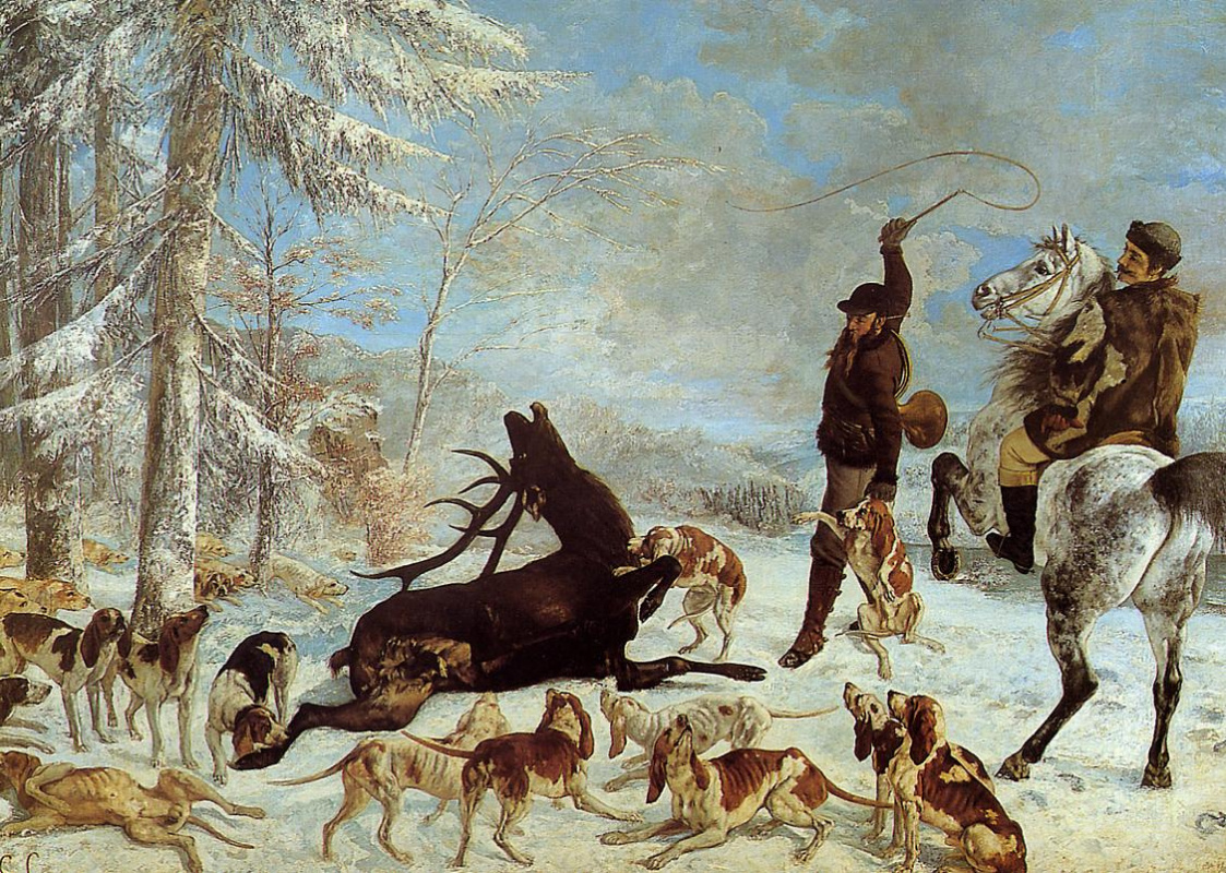 Gustave Courbet. Killing a deer