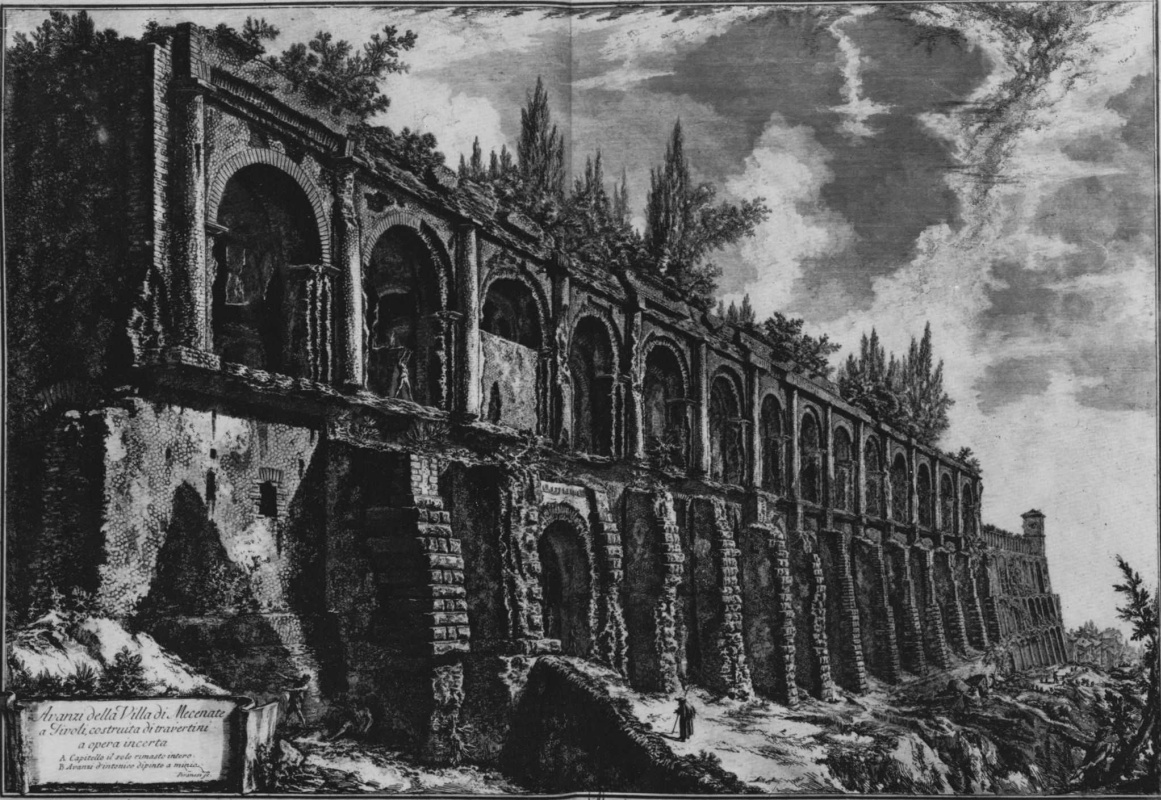 Giovanni Battista Piranesi. The view from the ruins of the Villa of Maecenas at Tivoli