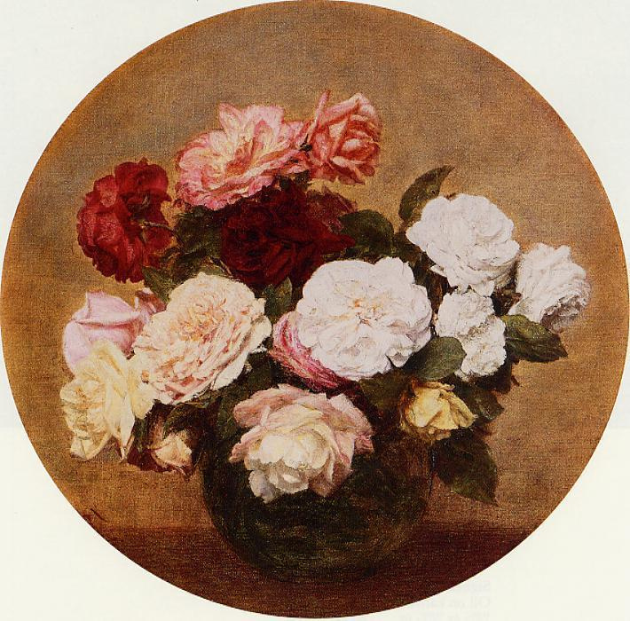Henri Fantin-Latour. A large bouquet of roses