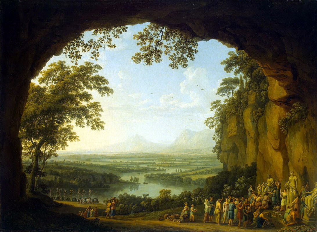 Якоб Филипп Хаккерт. Пейзаж со сценой античного празднества