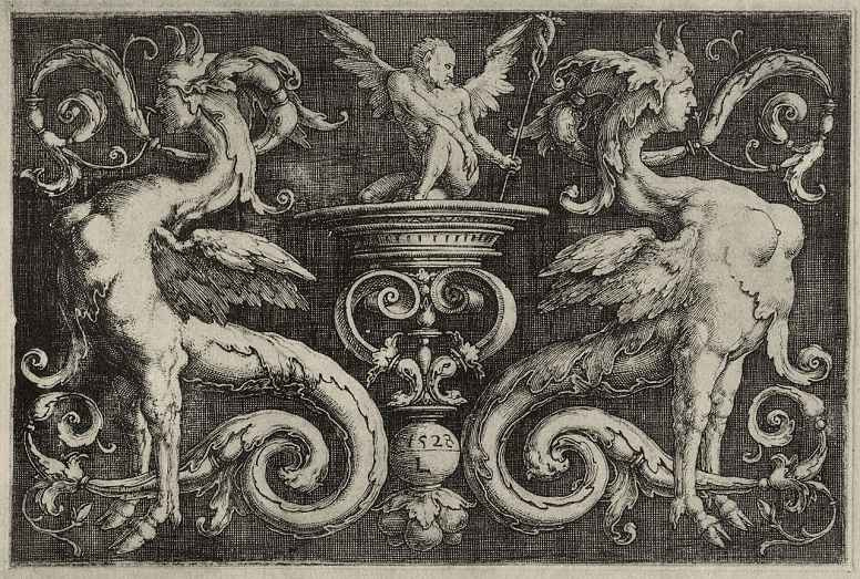 Lucas van Leiden (Luke of Leiden). Ornament with griffins