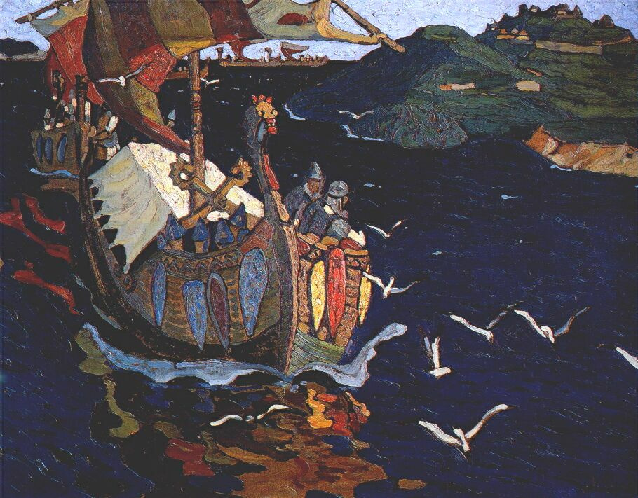 Nicholas Roerich. The overseas guests. Latest version-the repetition of the same pattern 1901