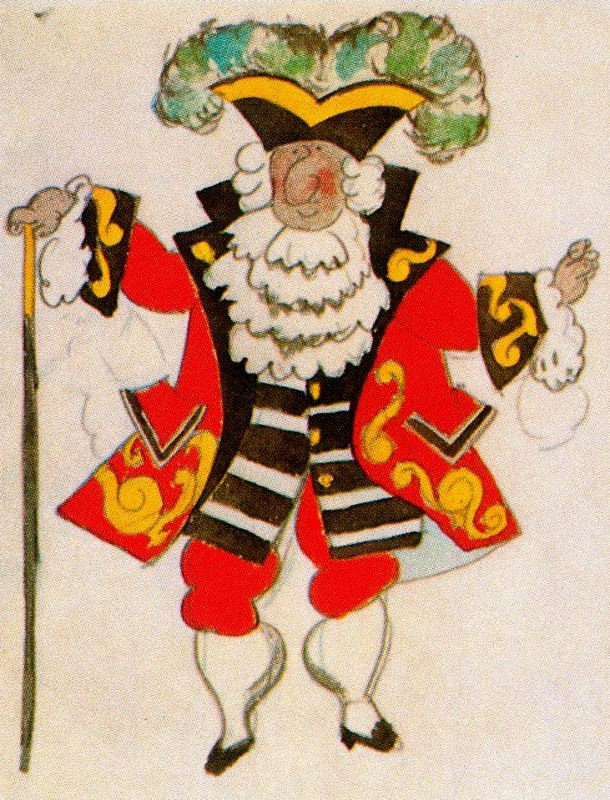 Pablo Picasso. Costume design for ballet "Tricorne"